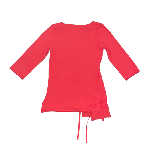Cop. Copine red asymmetric ribbed top | mid-2000s