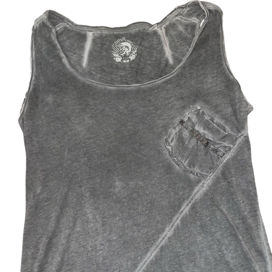 Diesel faded wash asymmetric tank with pocket detail | late-2000s
