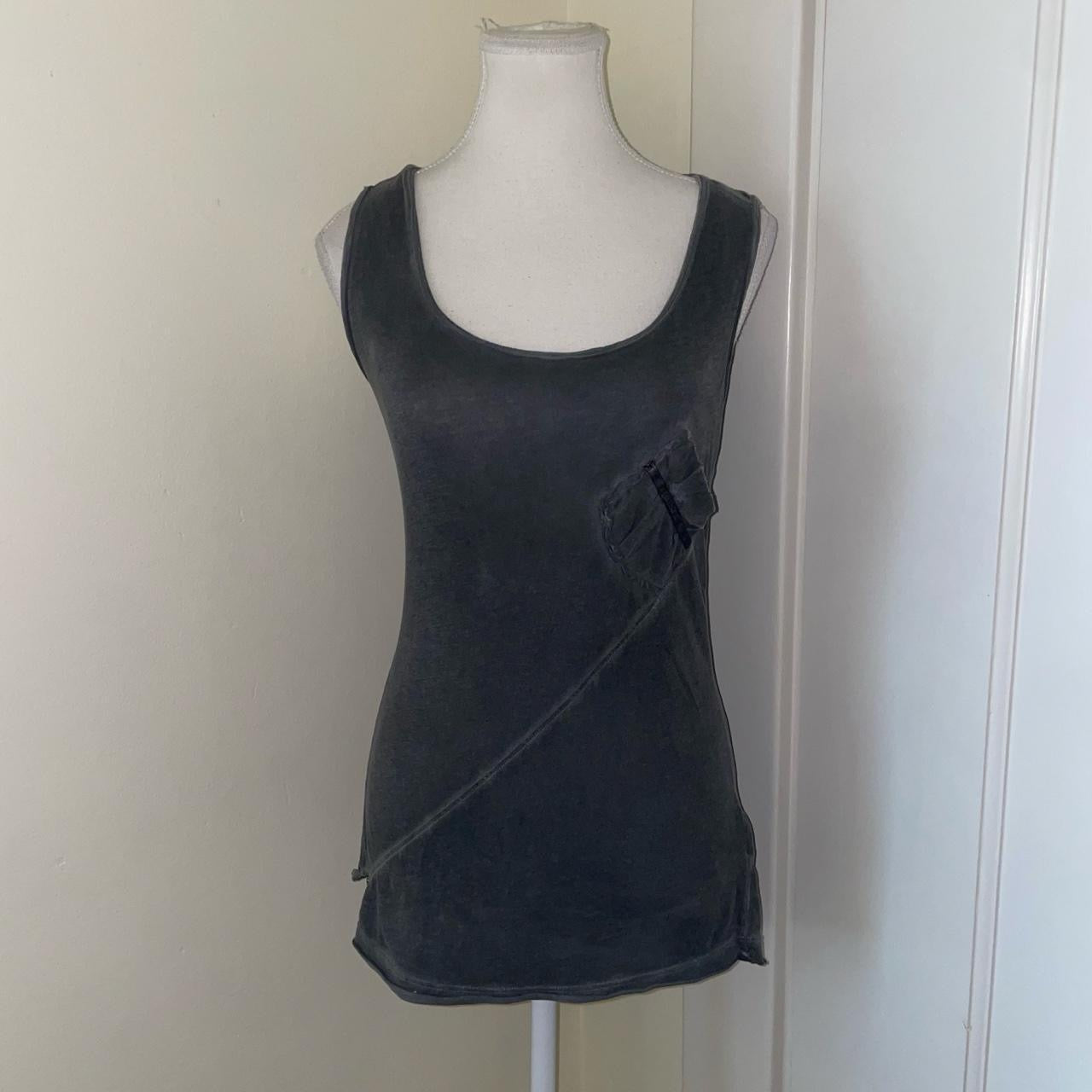 Diesel faded wash asymmetric tank with pocket detail | late-2000s