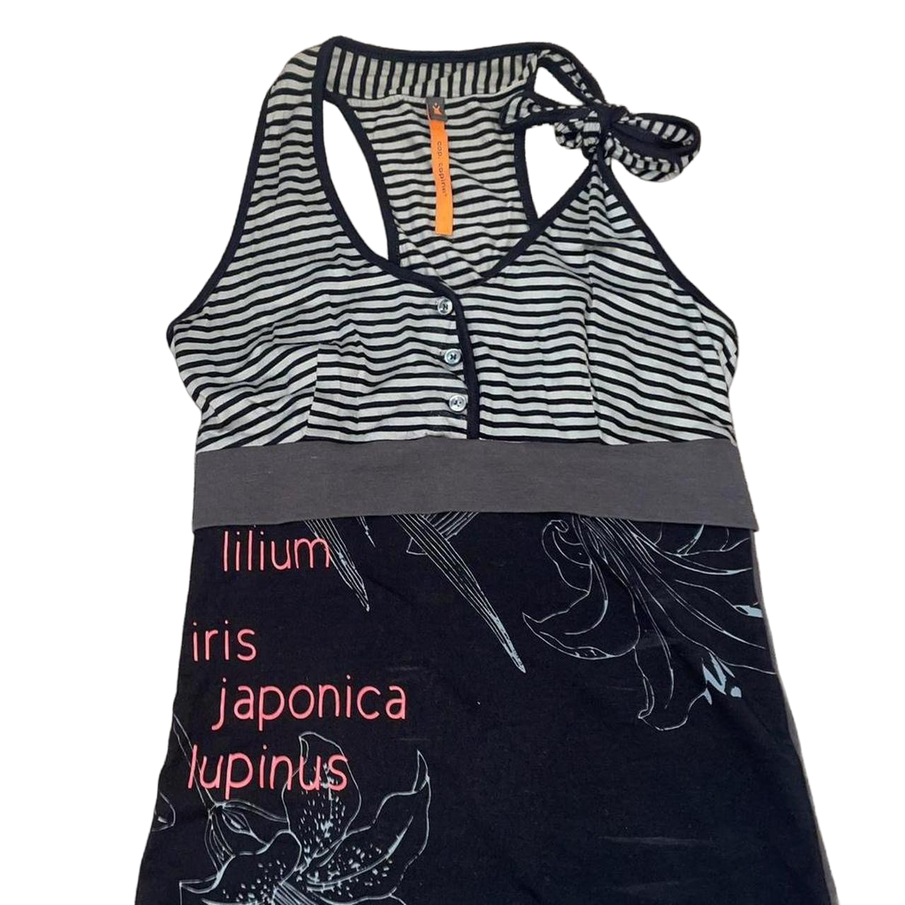 Cop. Copine black stripe graphic midi dress