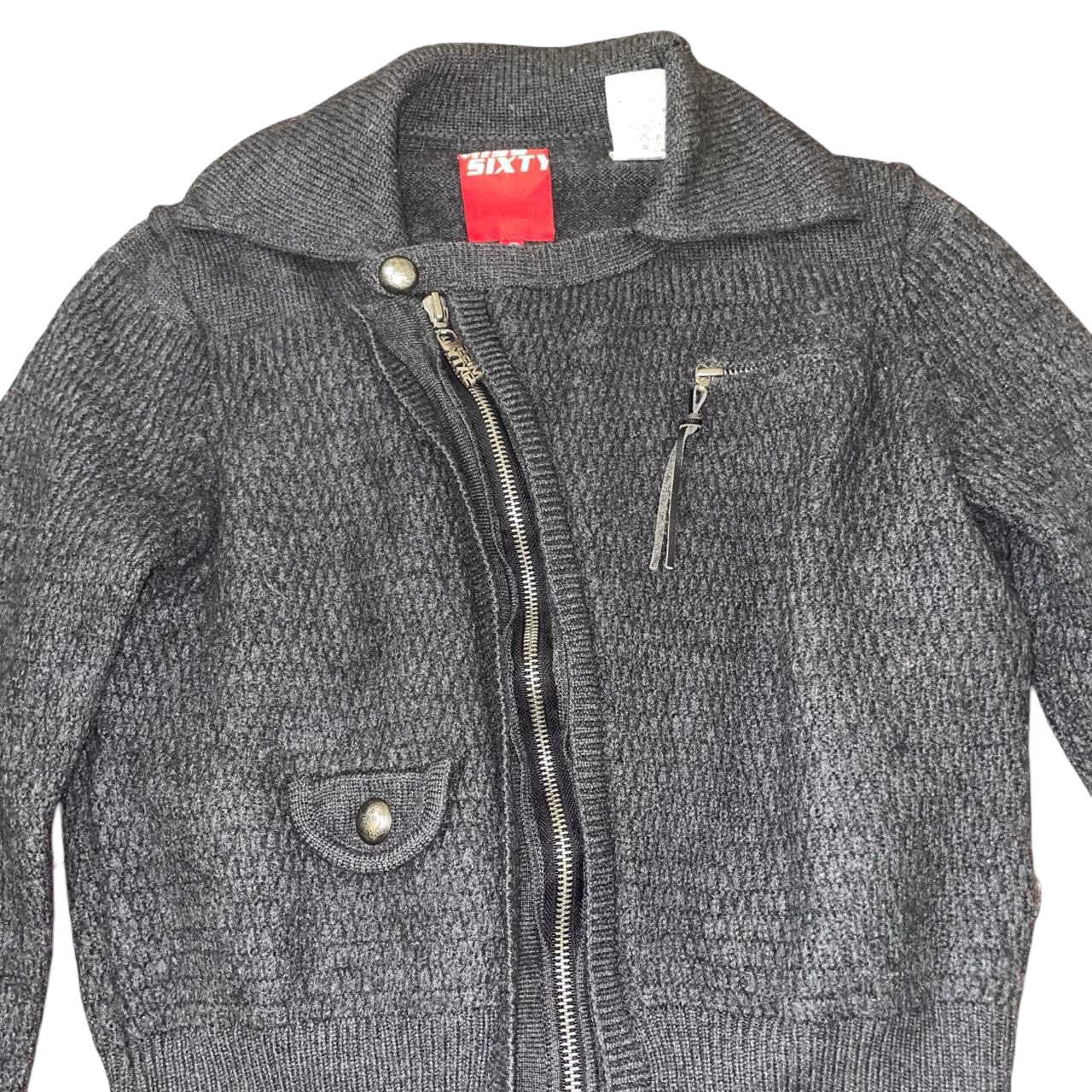 Miss Sixty dark gray asymmetric wool jacket | late-2000s