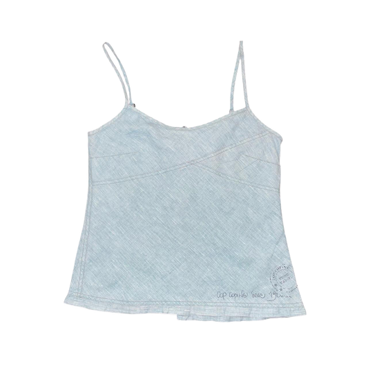 Cop. Copine light blue embroidered graphic cami | early-2000s