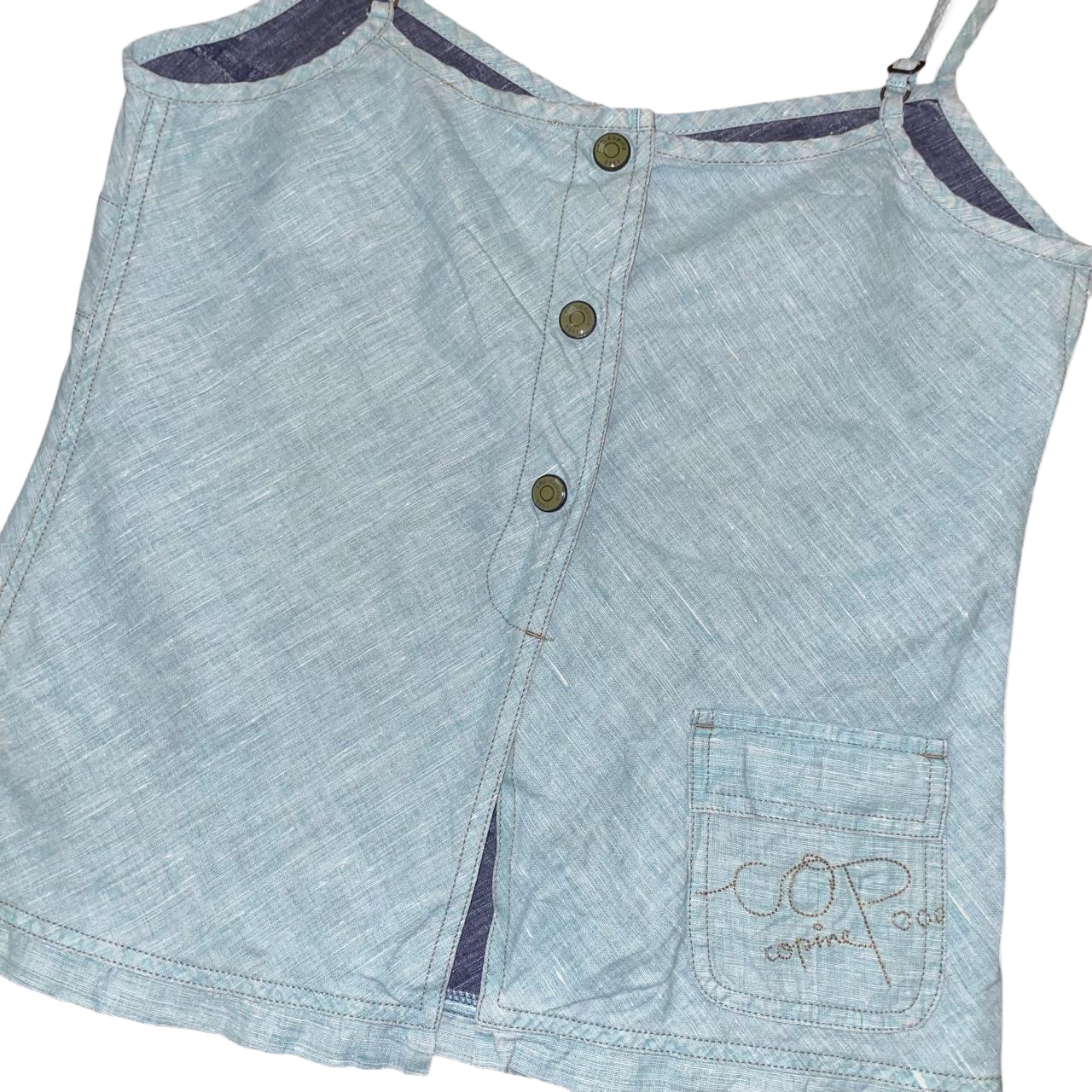 Cop. Copine light blue embroidered graphic cami | early-2000s