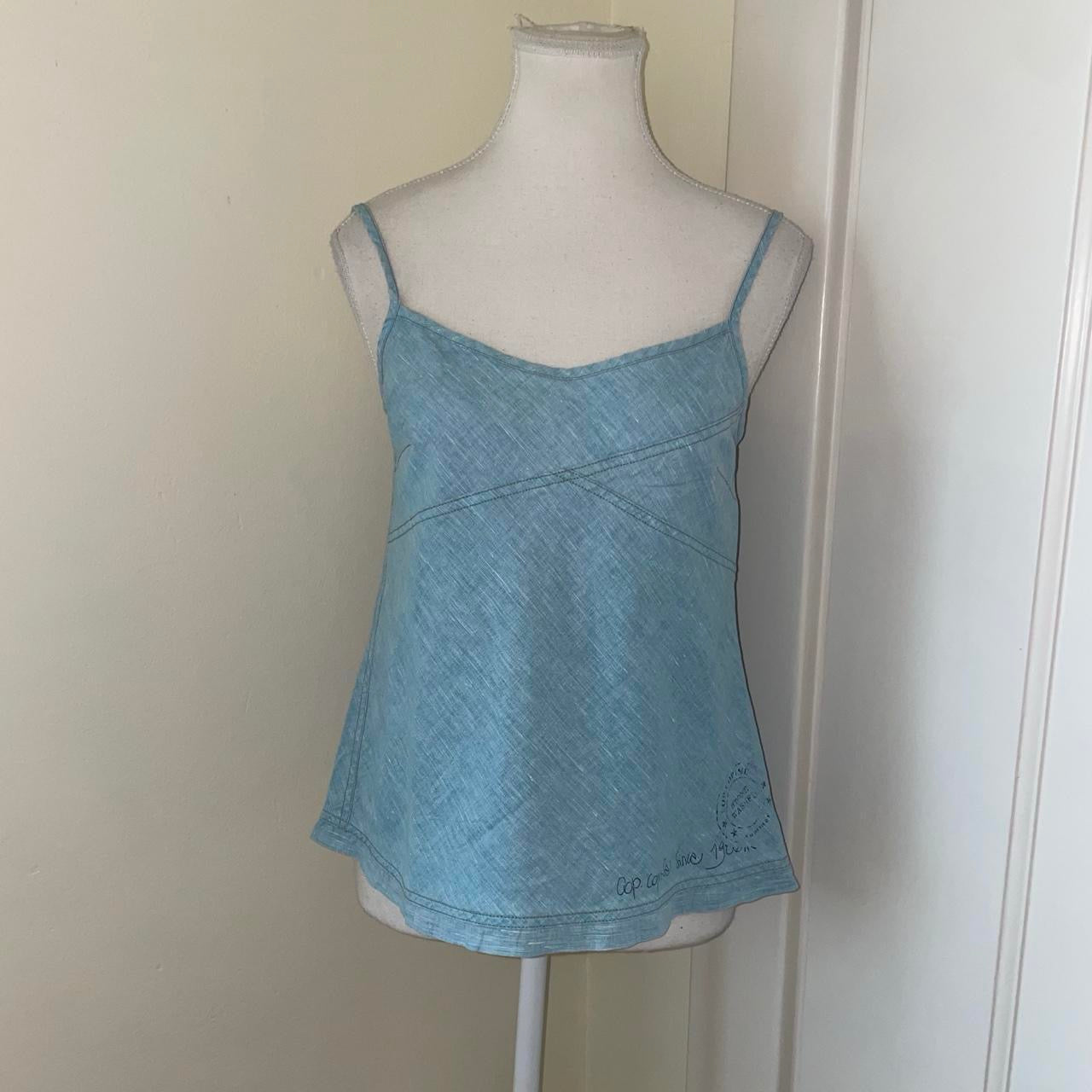 Cop. Copine light blue embroidered graphic cami | early-2000s