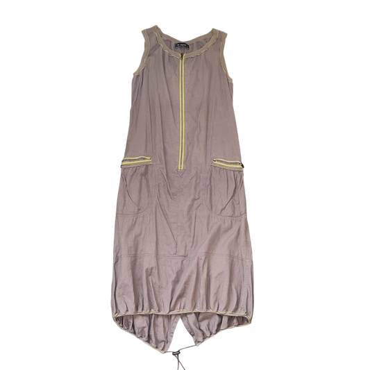 Cop. Copine muted brown avant garde zip up bubble dress | mid-2000s
