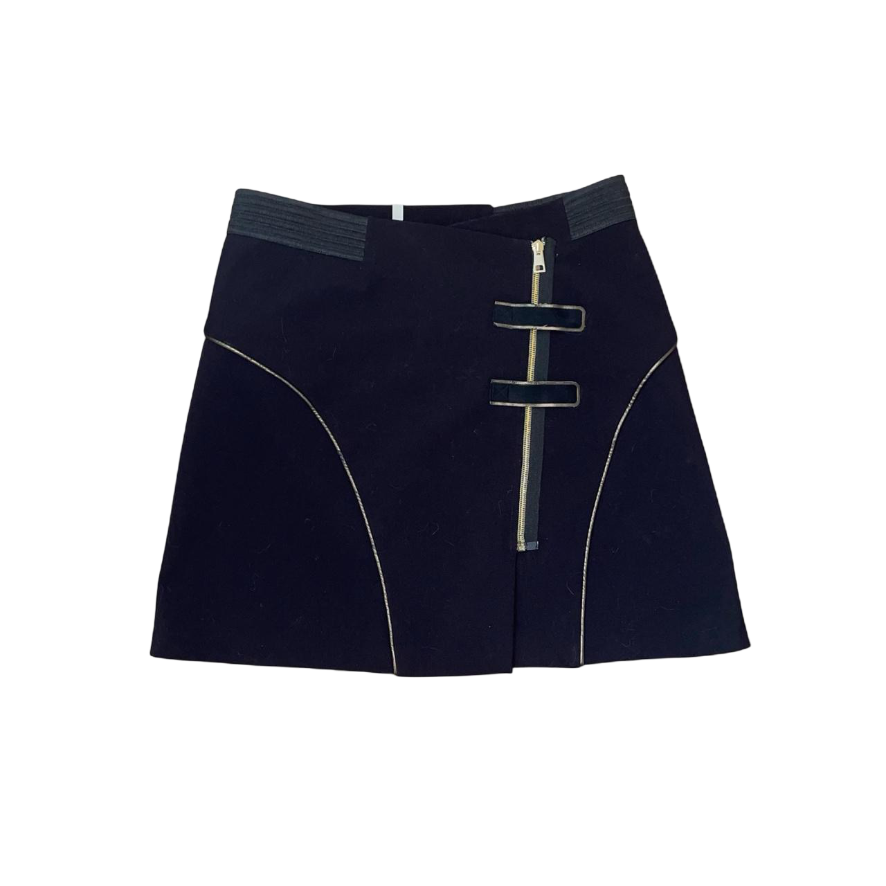 Cop. Copine black asymmetric avant garde mini skirt | late-90s