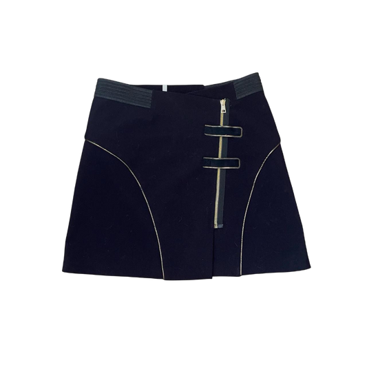 Cop. Copine black asymmetric avant garde mini skirt | late-90s