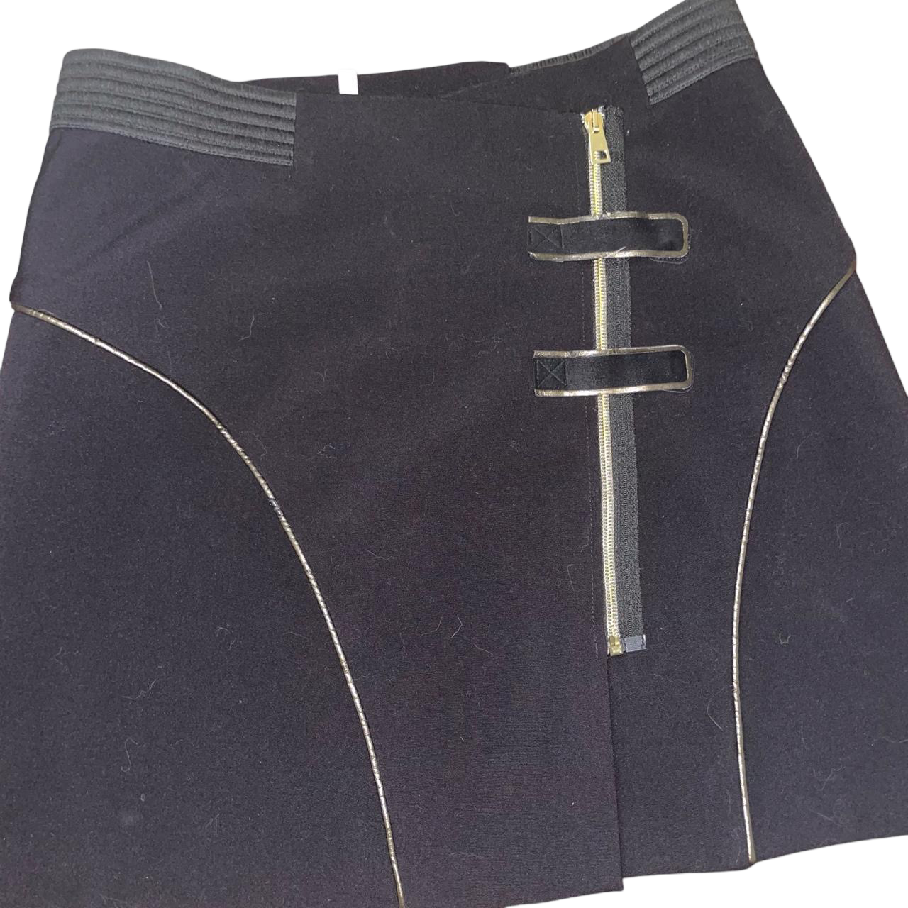 Cop. Copine black asymmetric avant garde mini skirt | late-90s