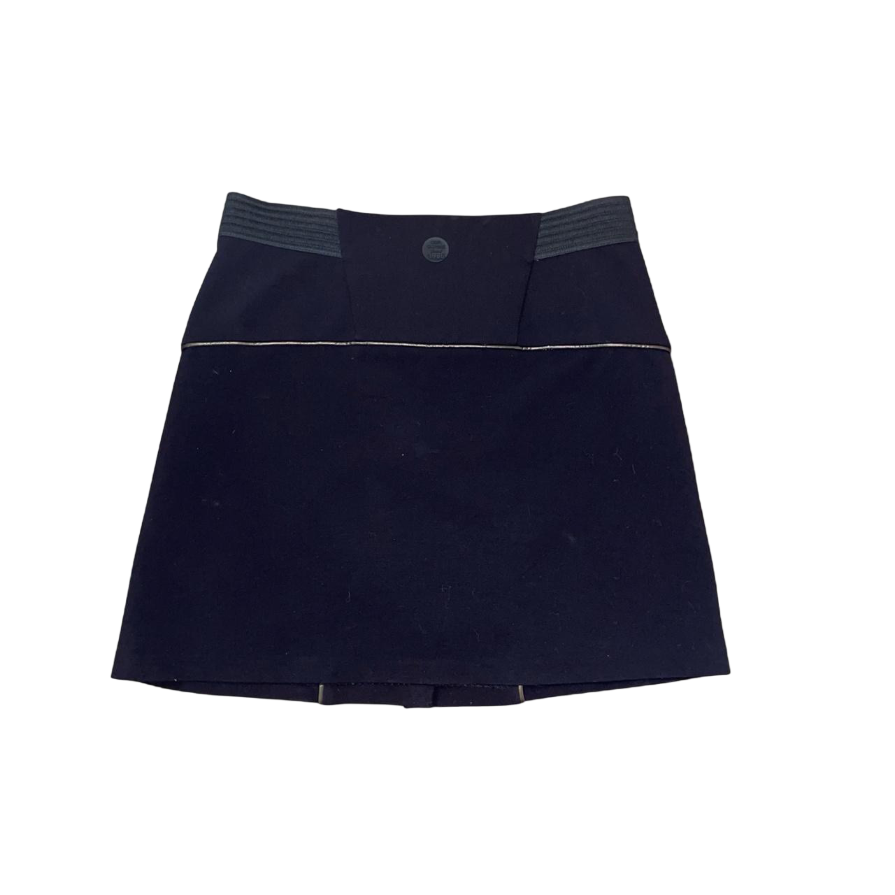 Cop. Copine black asymmetric avant garde mini skirt | late-90s