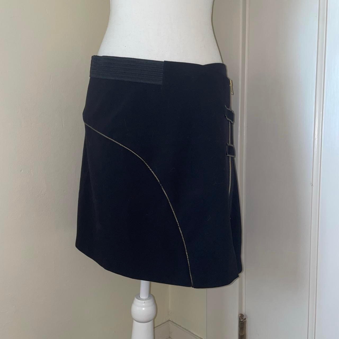 Cop. Copine black asymmetric avant garde mini skirt | late-90s