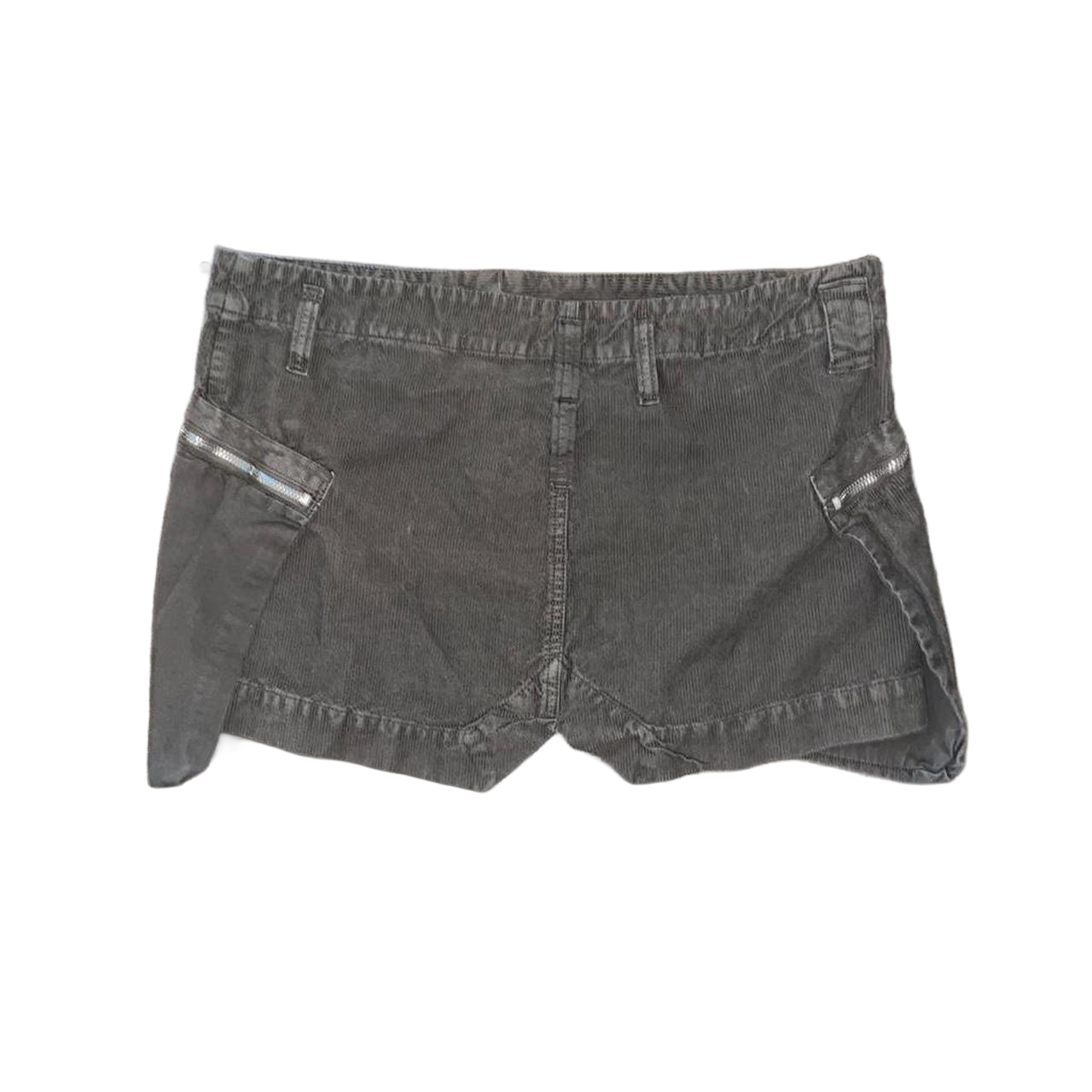 Diesel khaki green corduroy cargo mini skirt