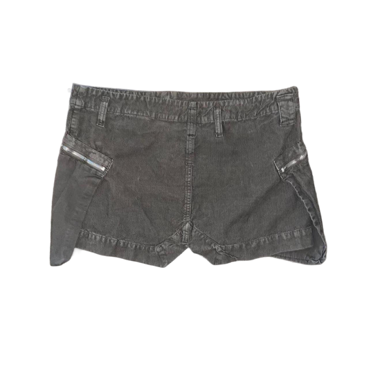 Diesel khaki green corduroy cargo mini skirt