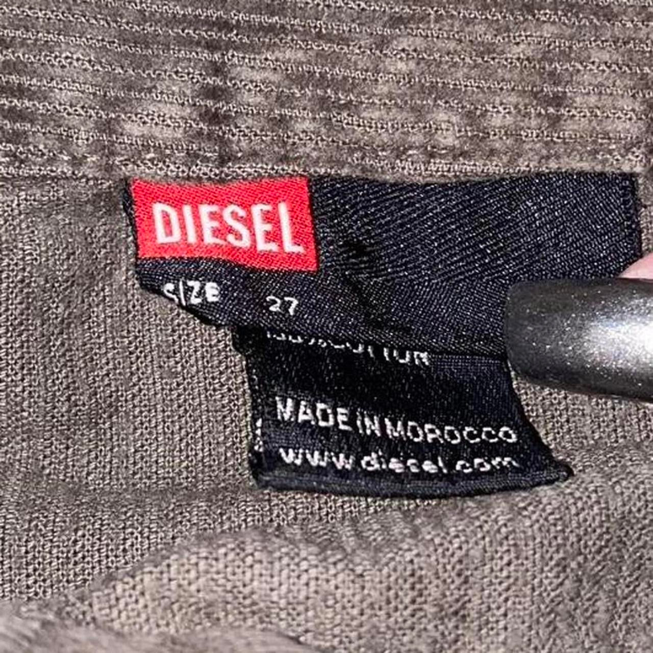 Diesel khaki green corduroy cargo mini skirt