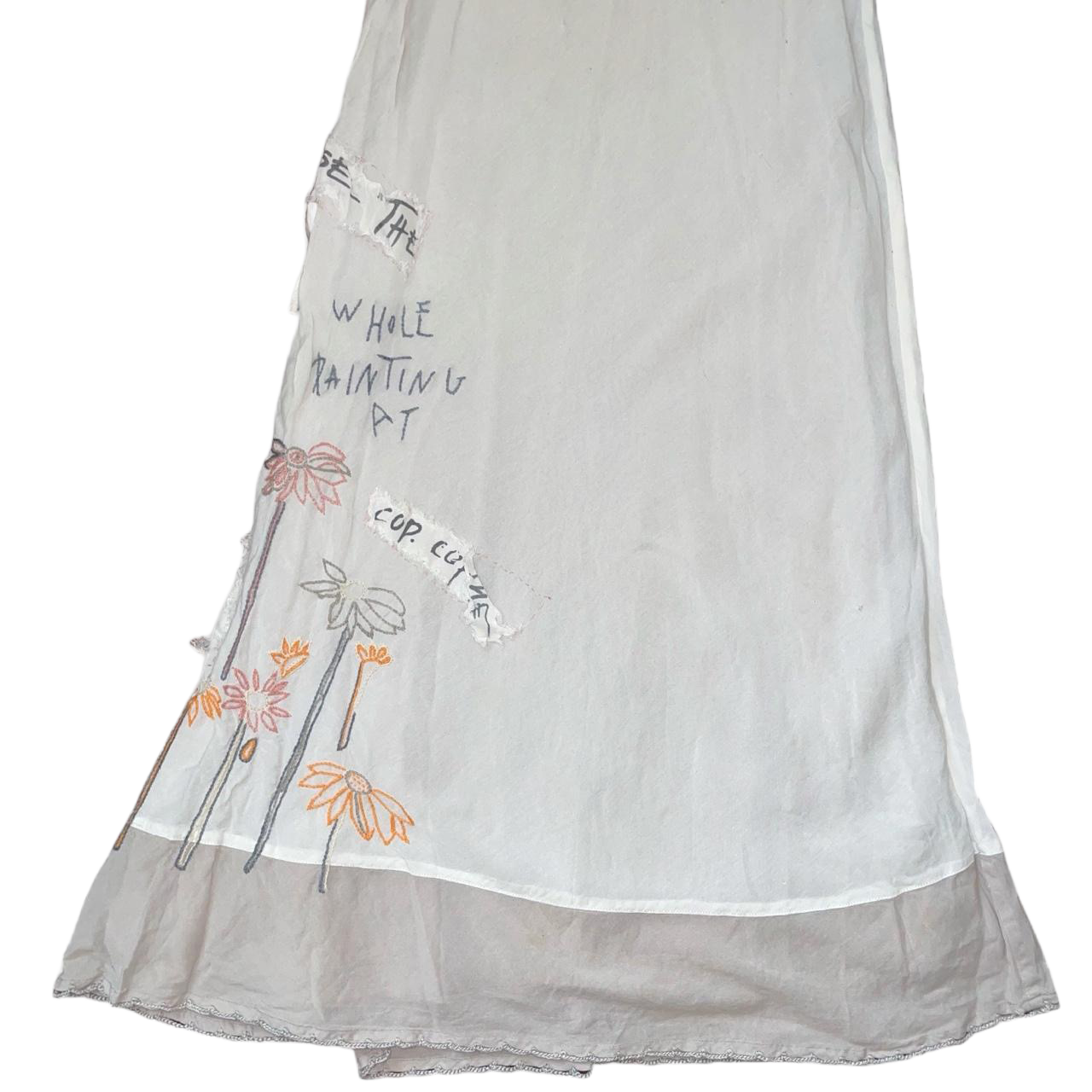 Cop. Copine white graphic embroidered maxi dress | mid-2000s