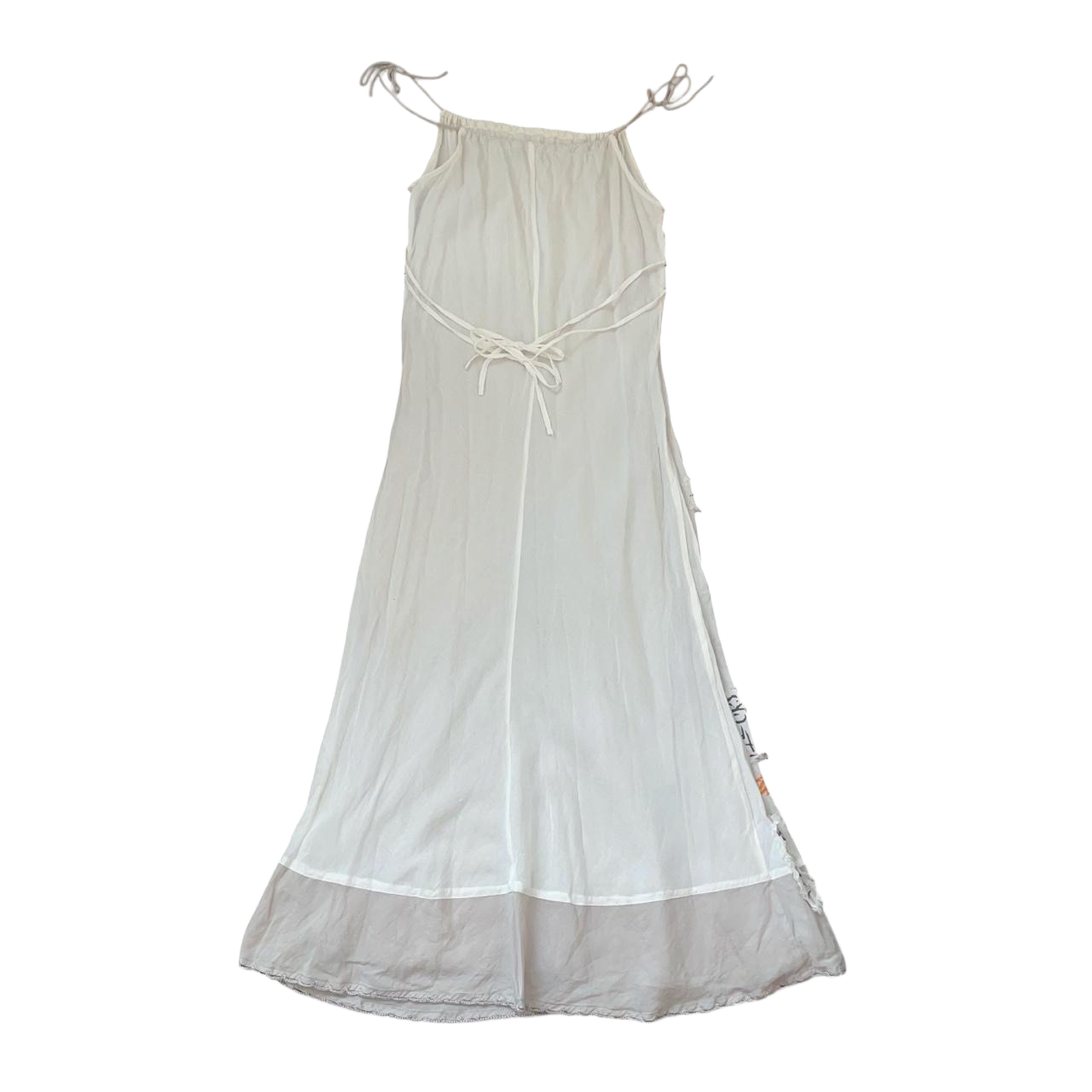 Cop. Copine white graphic embroidered maxi dress | mid-2000s