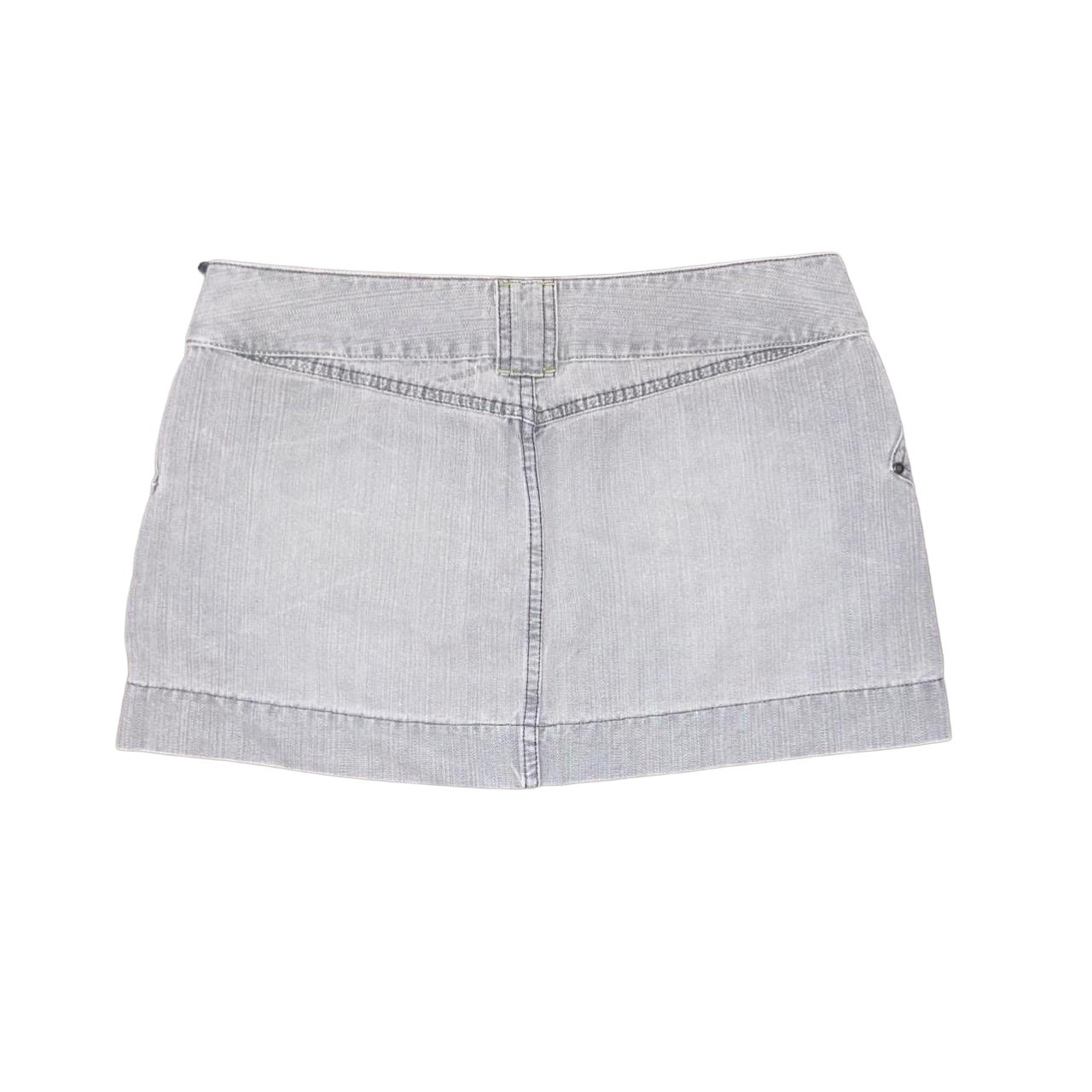 Diesel gray denim utility mini skirt