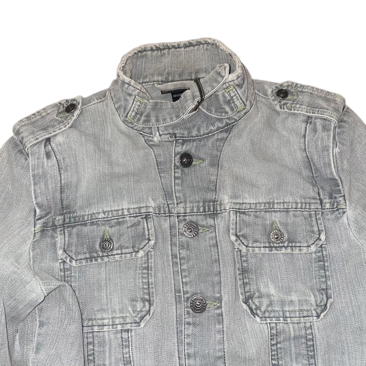 Diesel gray denim fitted utility jacket