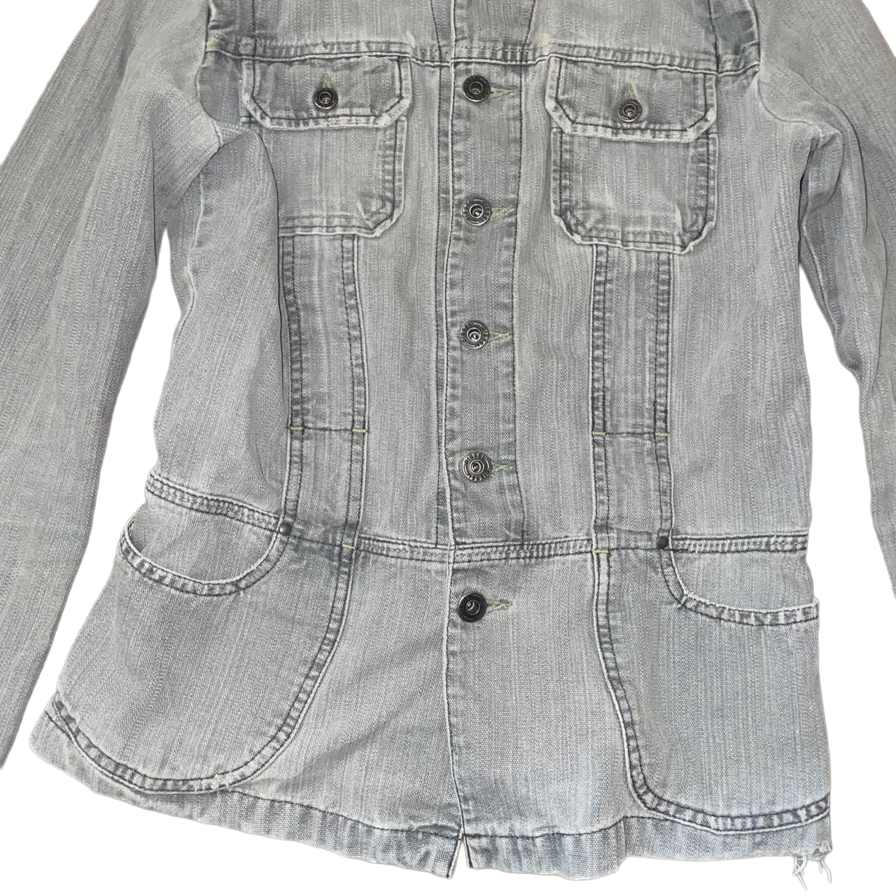 Diesel gray denim fitted utility jacket