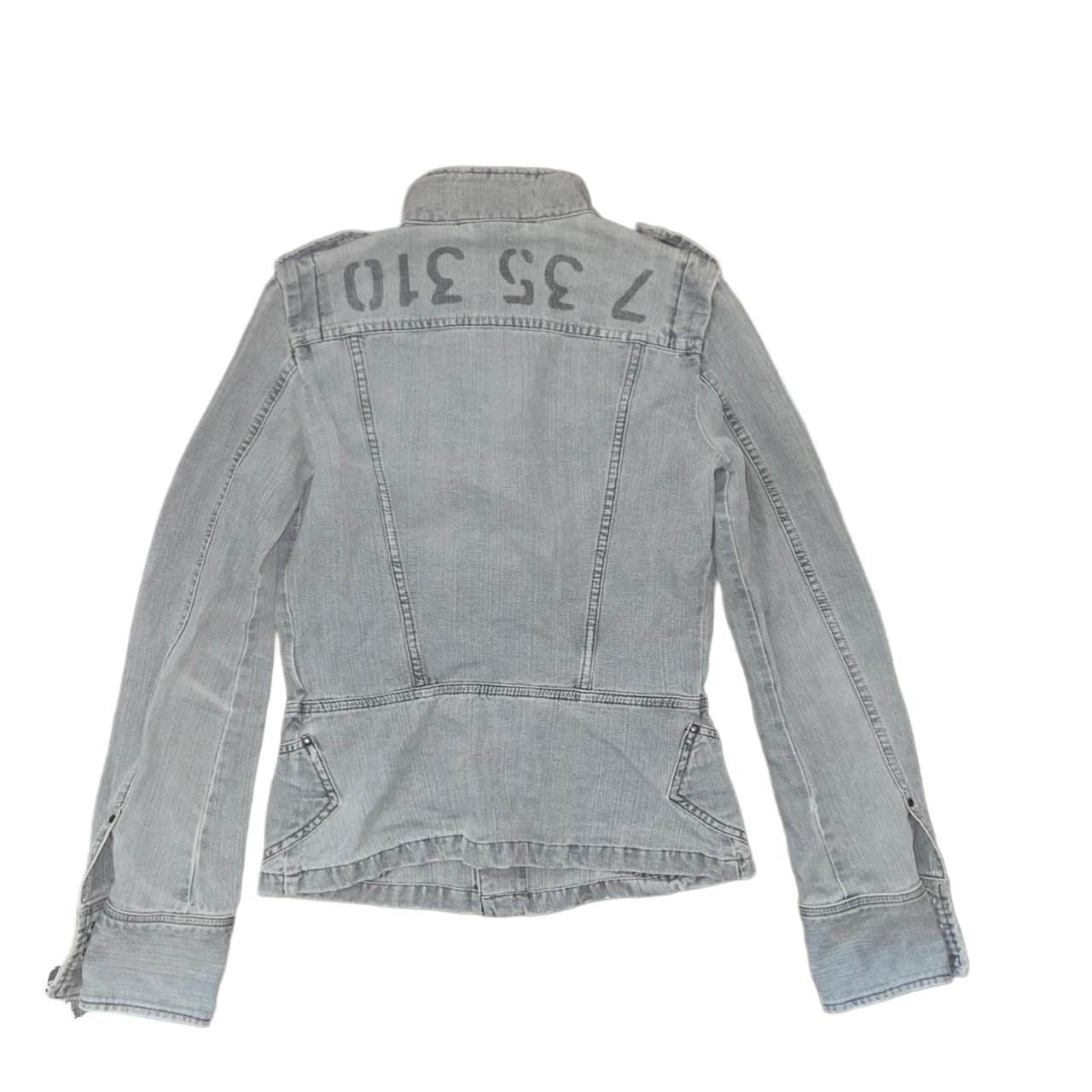 Diesel gray denim fitted utility jacket