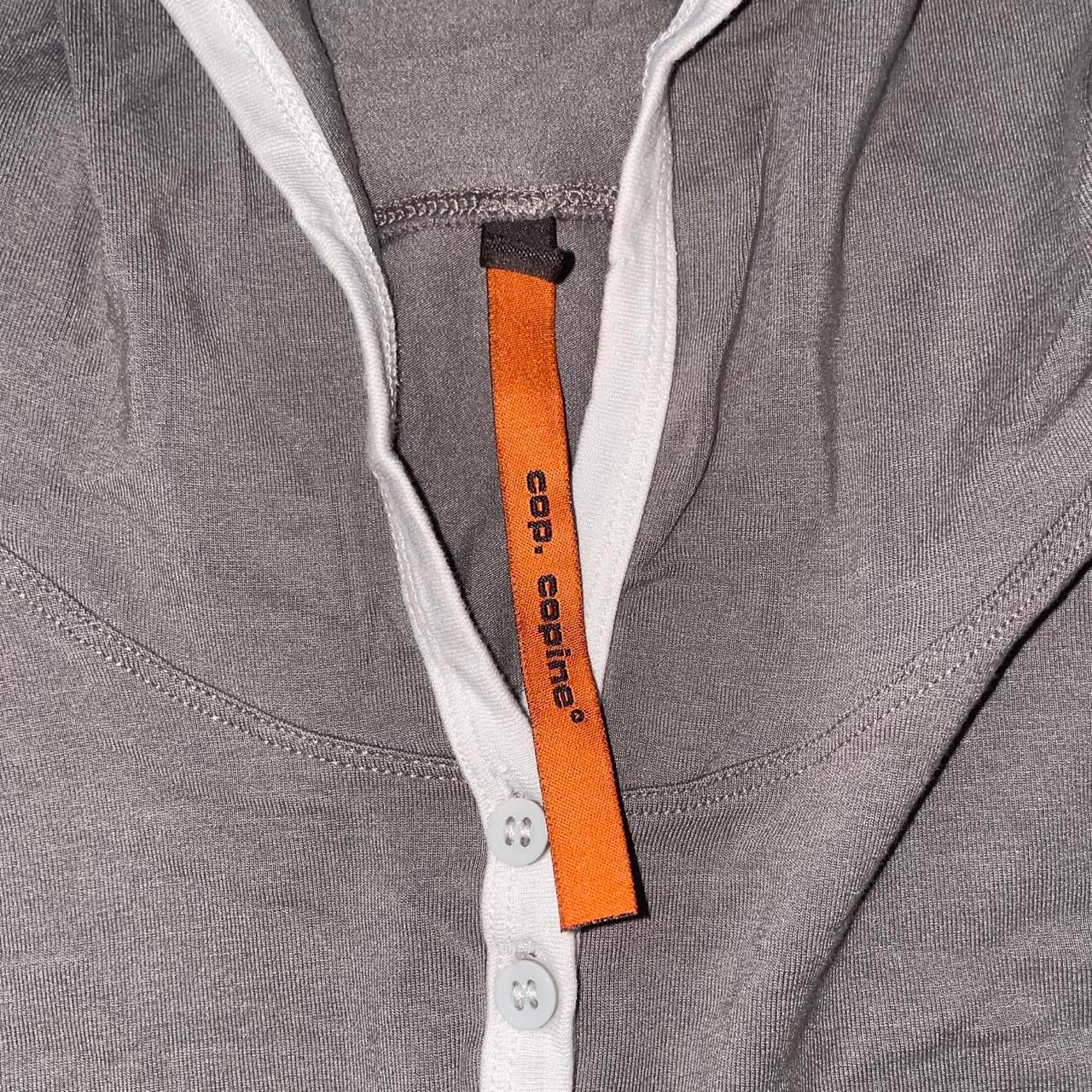 Cop. Copine gray hooded long sleeve with button detailing