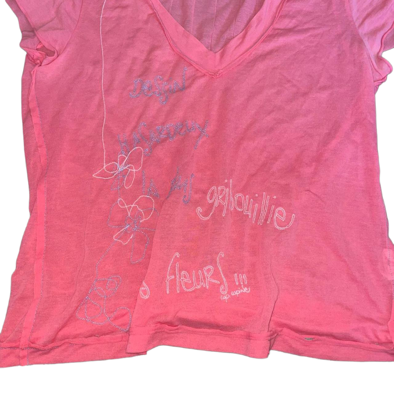 Cop. Copine sheer pink graphic top