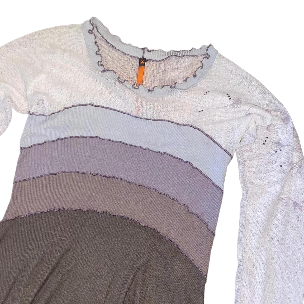 Cop. Copine gray color-block fairy hem dress