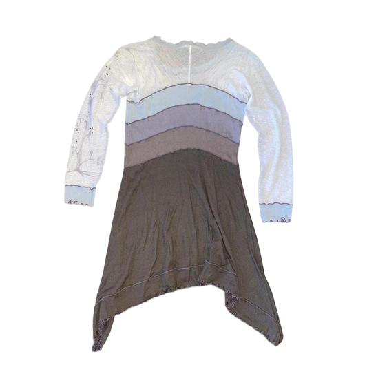 Cop. Copine gray color-block fairy hem dress