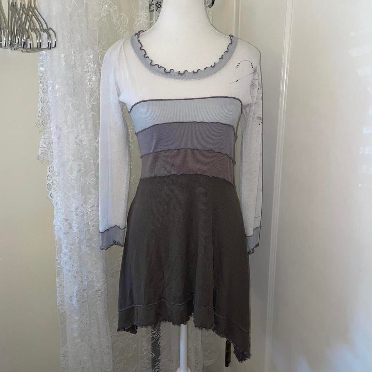 Cop. Copine gray color-block fairy hem dress