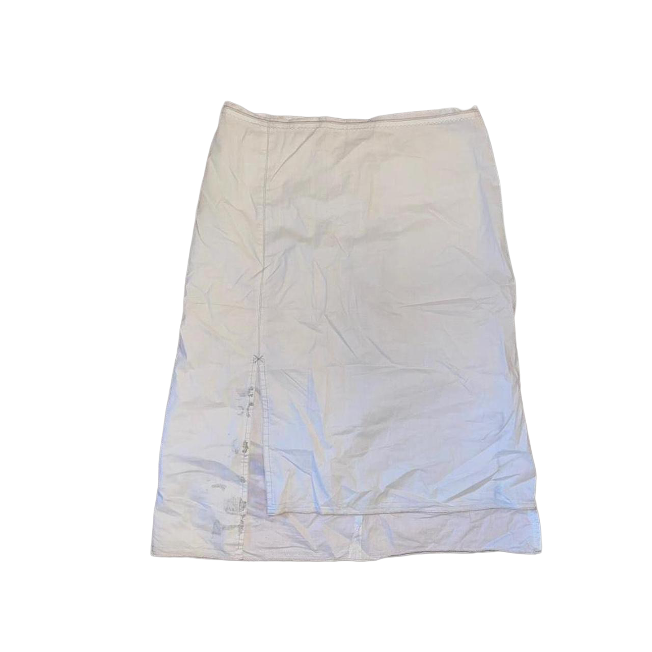 Cop. Copine sheer gray graphic asymmetric midi skirt