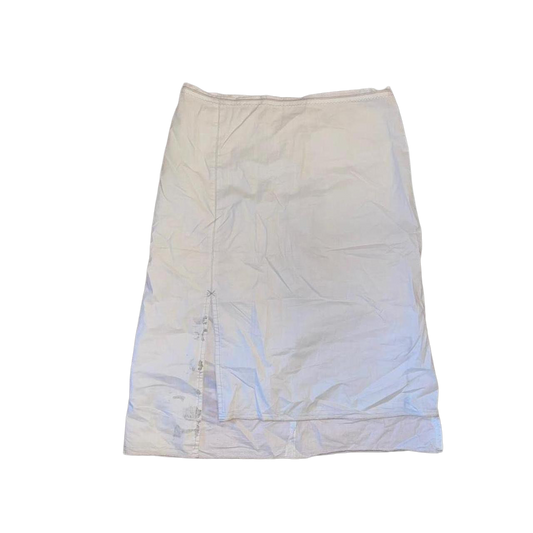 Cop. Copine sheer gray graphic asymmetric midi skirt