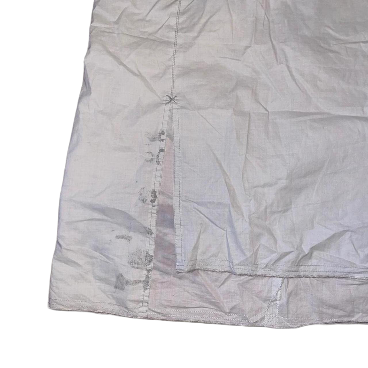 Cop. Copine sheer gray graphic asymmetric midi skirt