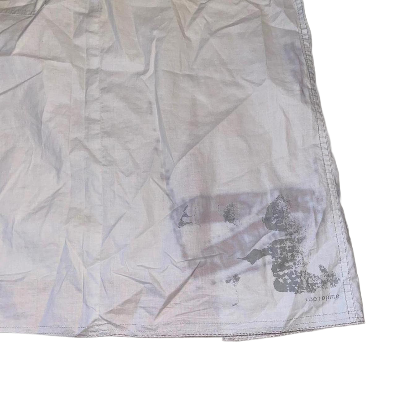 Cop. Copine sheer gray graphic asymmetric midi skirt