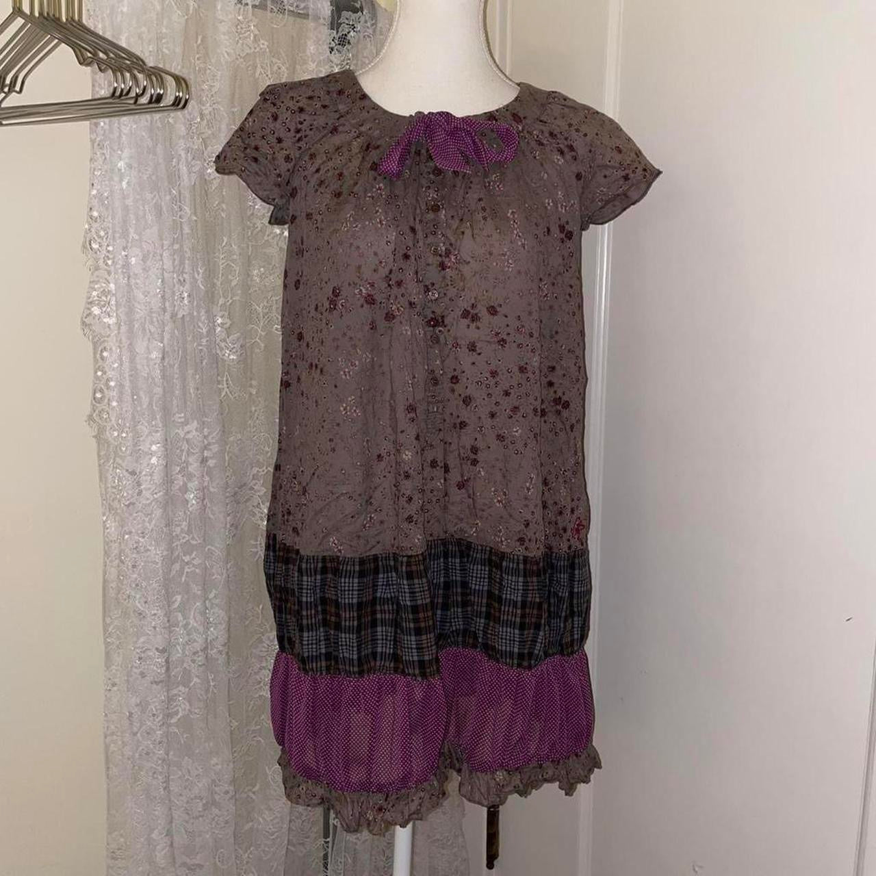 Cop. Copine sheer floral babydoll mini dress