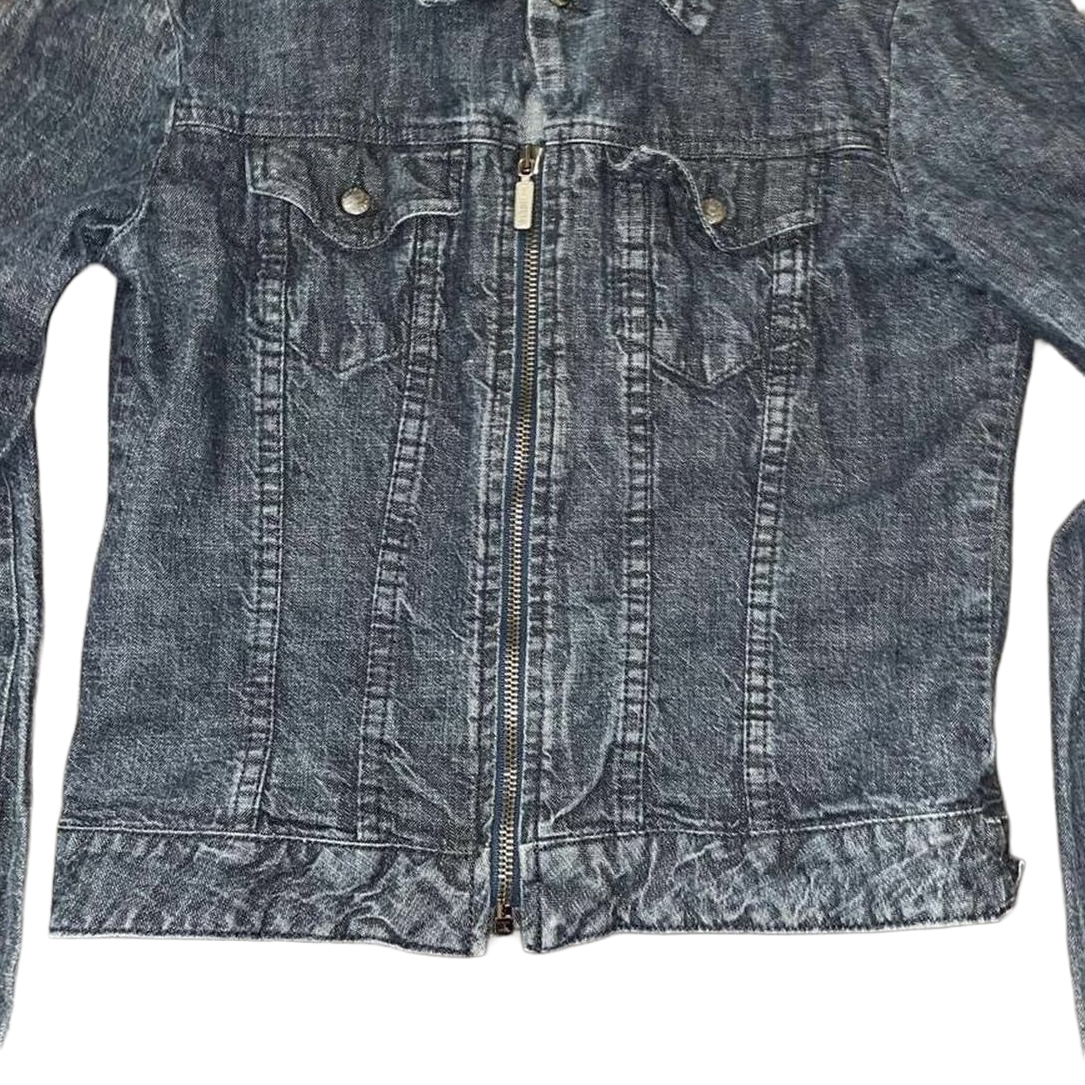 Diesel dark wash denim zip up jacket