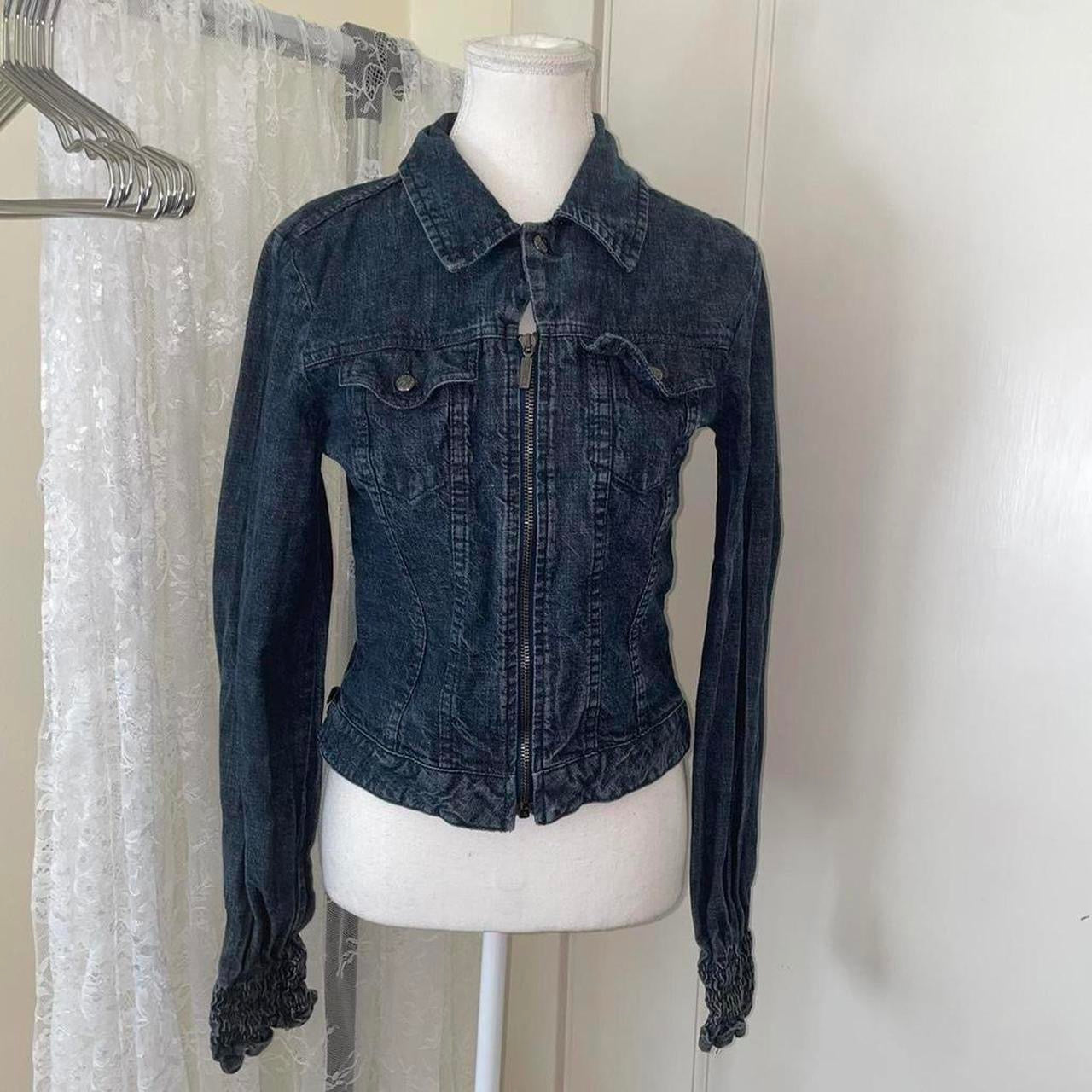 Diesel dark wash denim zip up jacket