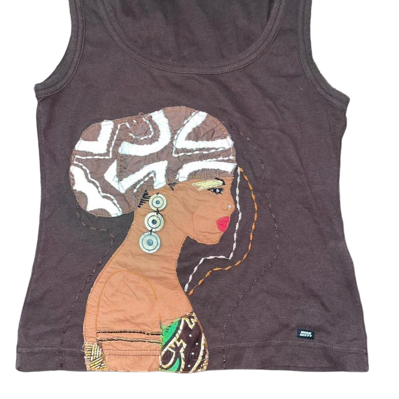 Miss Sixty brown embroidered tank