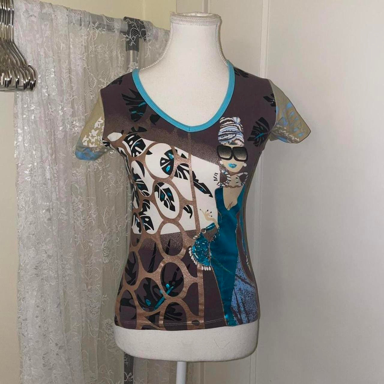 Custo Barcelona brown european graphic baby tee