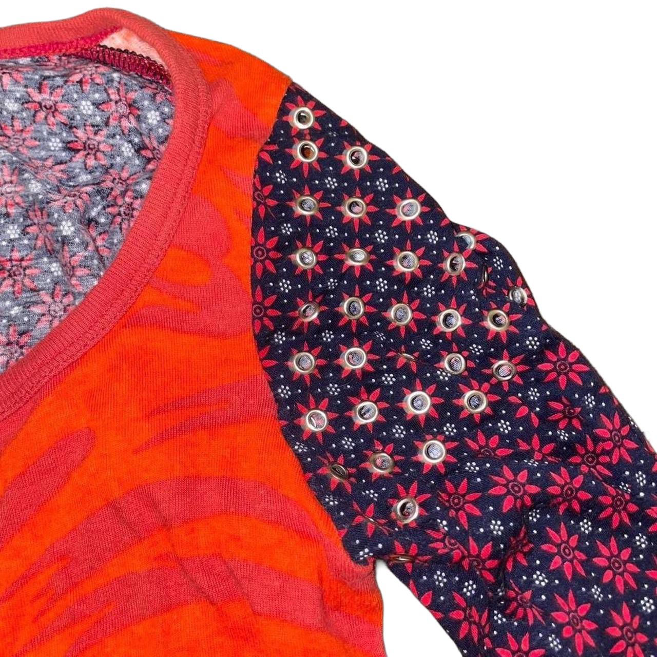 Custo Barcelona Spanish graphic top with grommet detailing