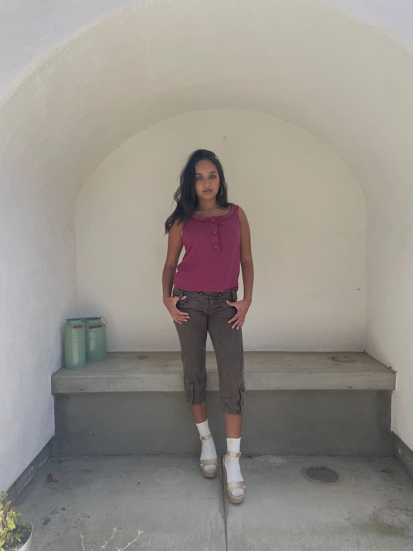 Miss Sixty brown utility capris