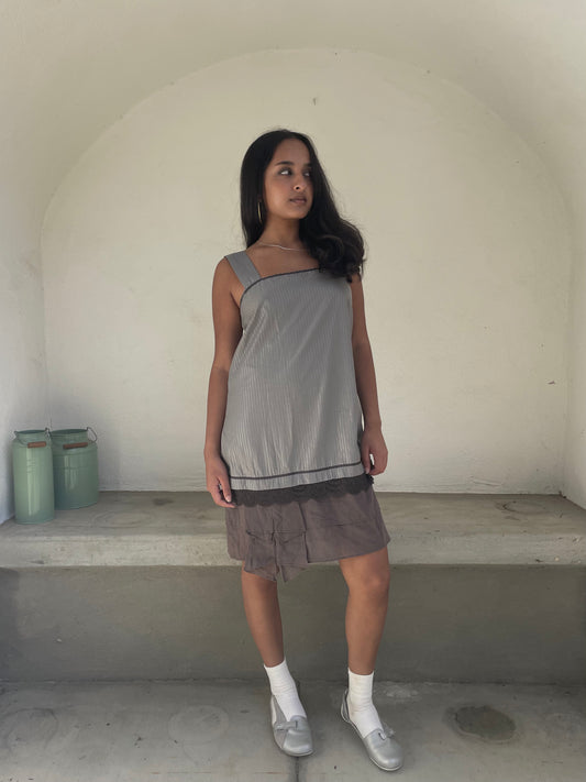 Cop. Copine silver drop waist dress