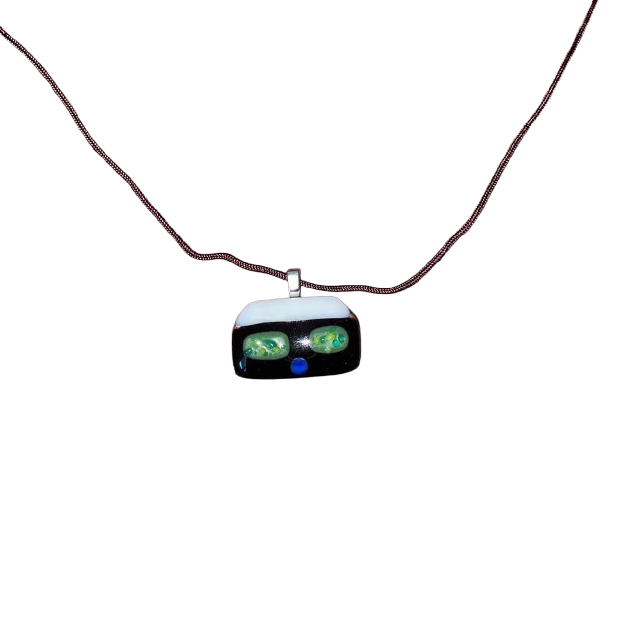 Handmade house glass pendant necklace