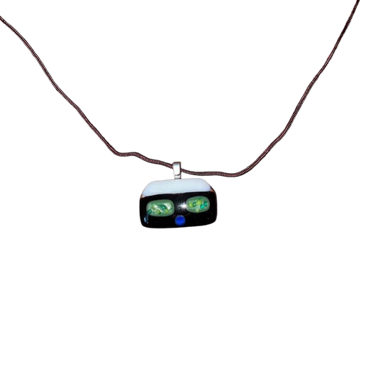 Handmade house glass pendant necklace