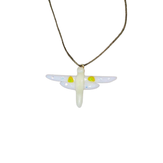 Handmade glass dragonfly pendant necklace