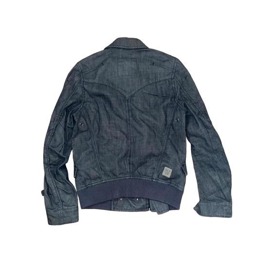 G-Star dark wash asymmetric denim utility jacket