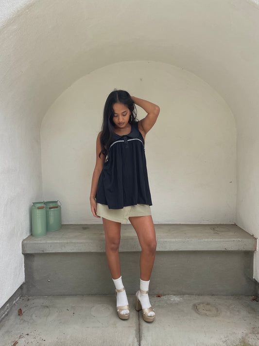 Cop. Copine black babydoll top