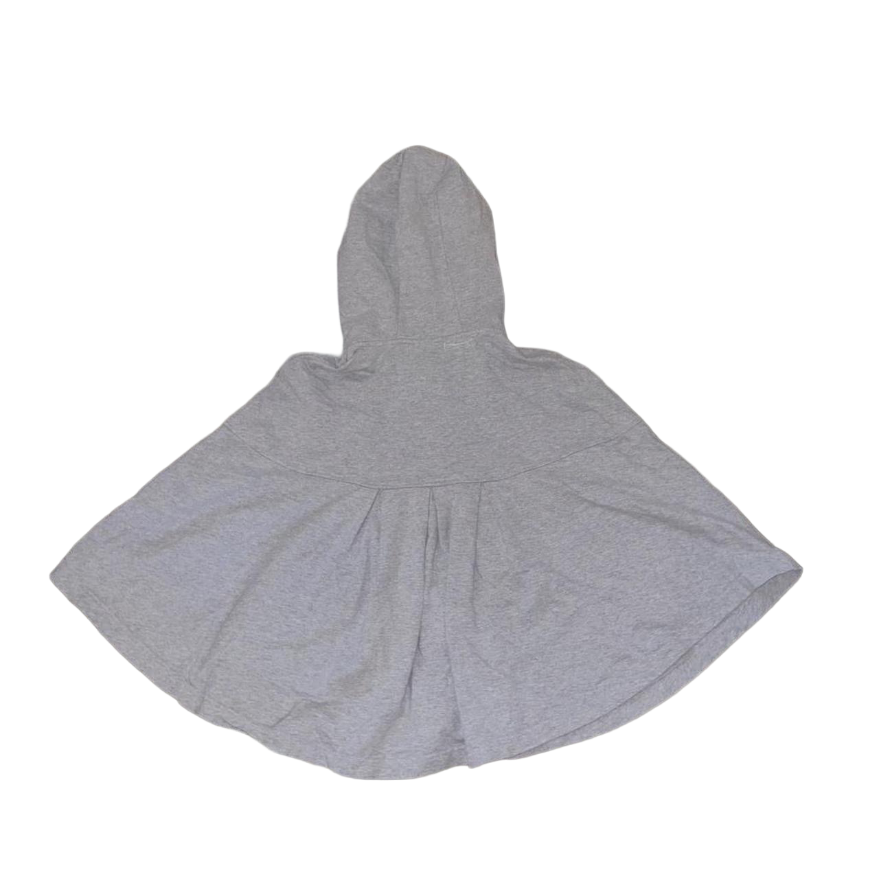 Vintage european gray hooded poncho with pocket detail
