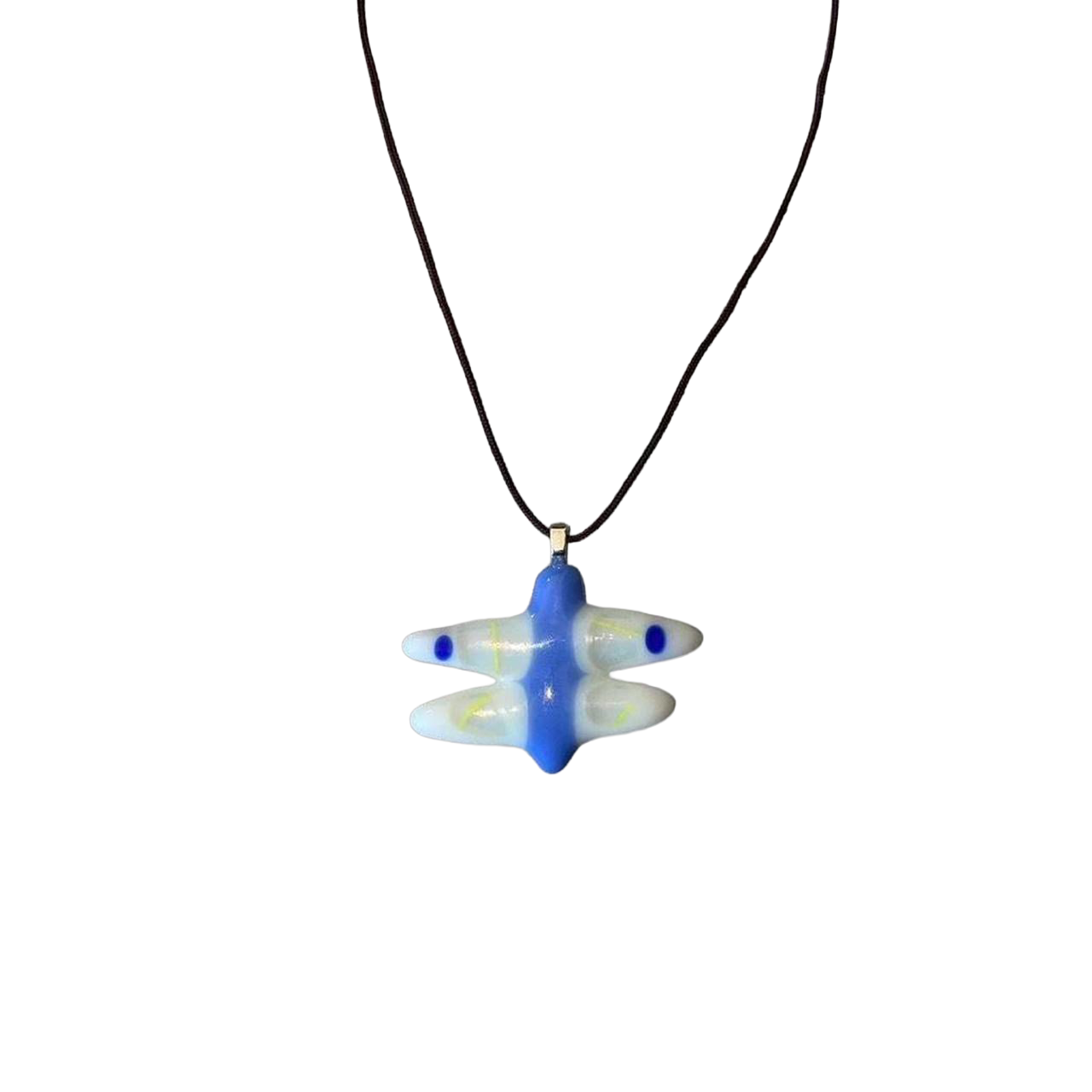 Handmade glass-fused dragonfly pendant necklace
