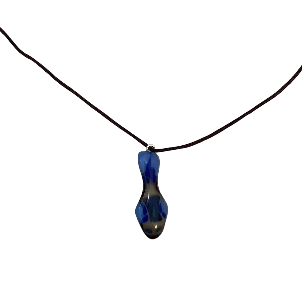 Handmade glass-fused fish pendant necklace