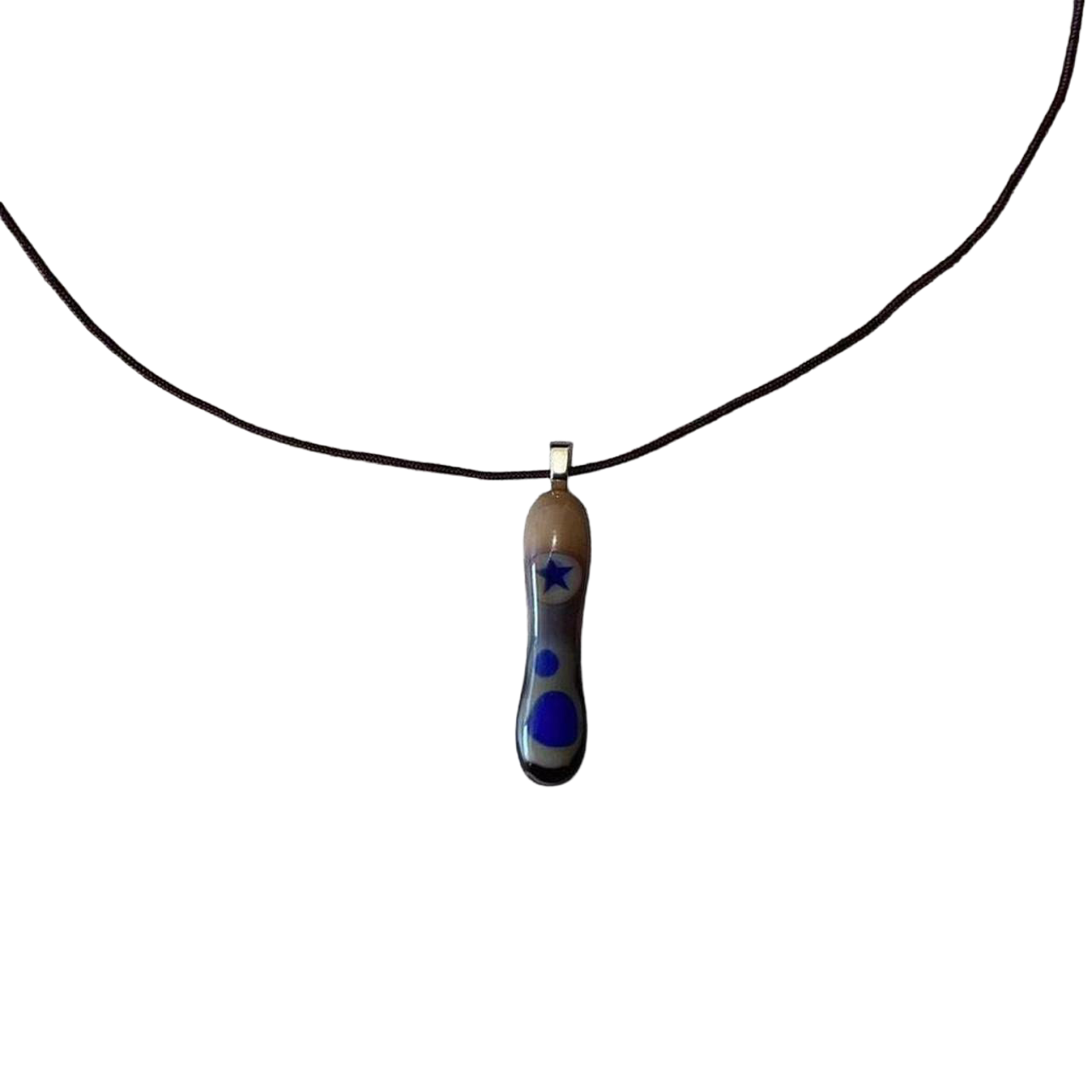 Handmade earth-tone pendant necklace with star detail