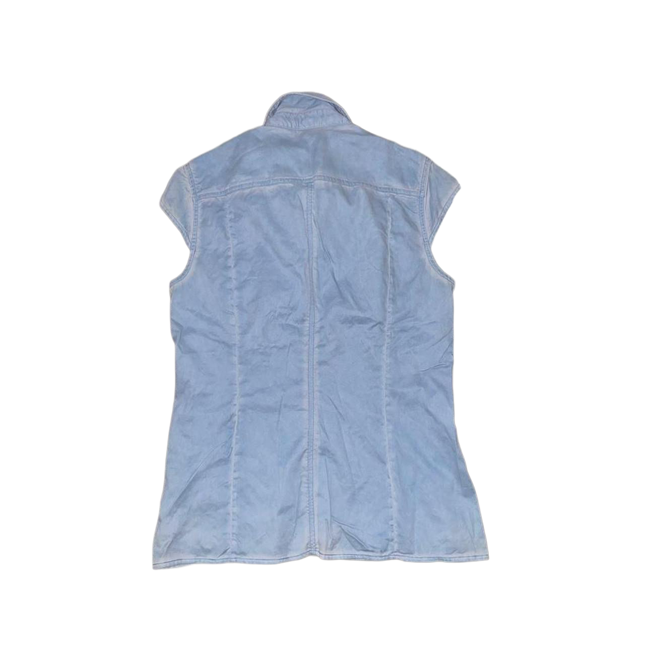 G-Star light wash denim button up fitted top
